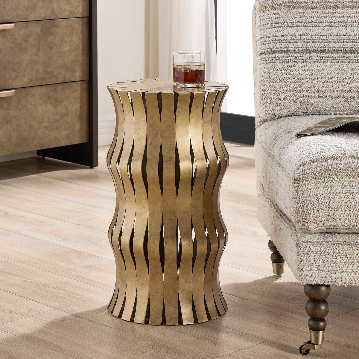 Arida Accent Table - Gold by Uttermost - View 2