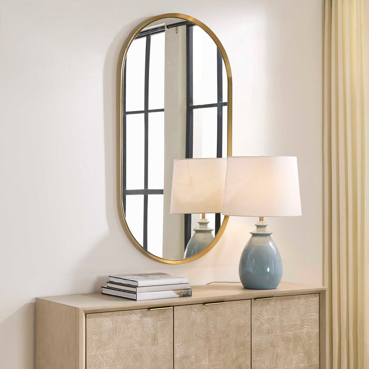 Torrado Oval Mirror Brass - Gold by Uttermost - View 3