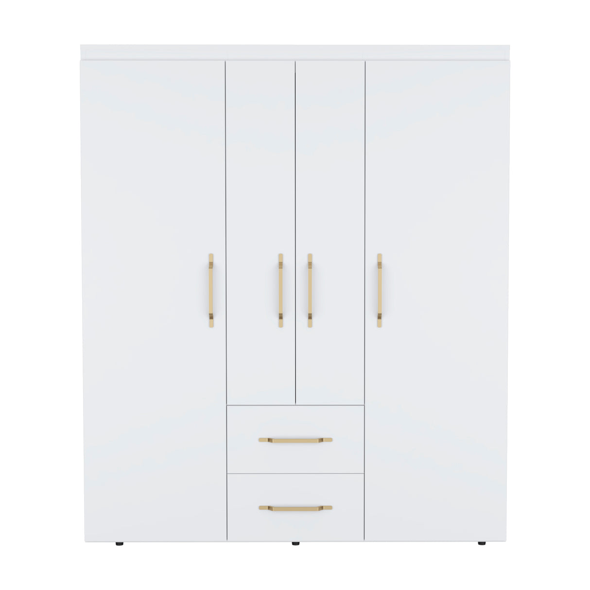 Wardrobe, Deluxe Armoire with Multiple Storage Options and Metal Accents, White - sold by Home Elegance USA