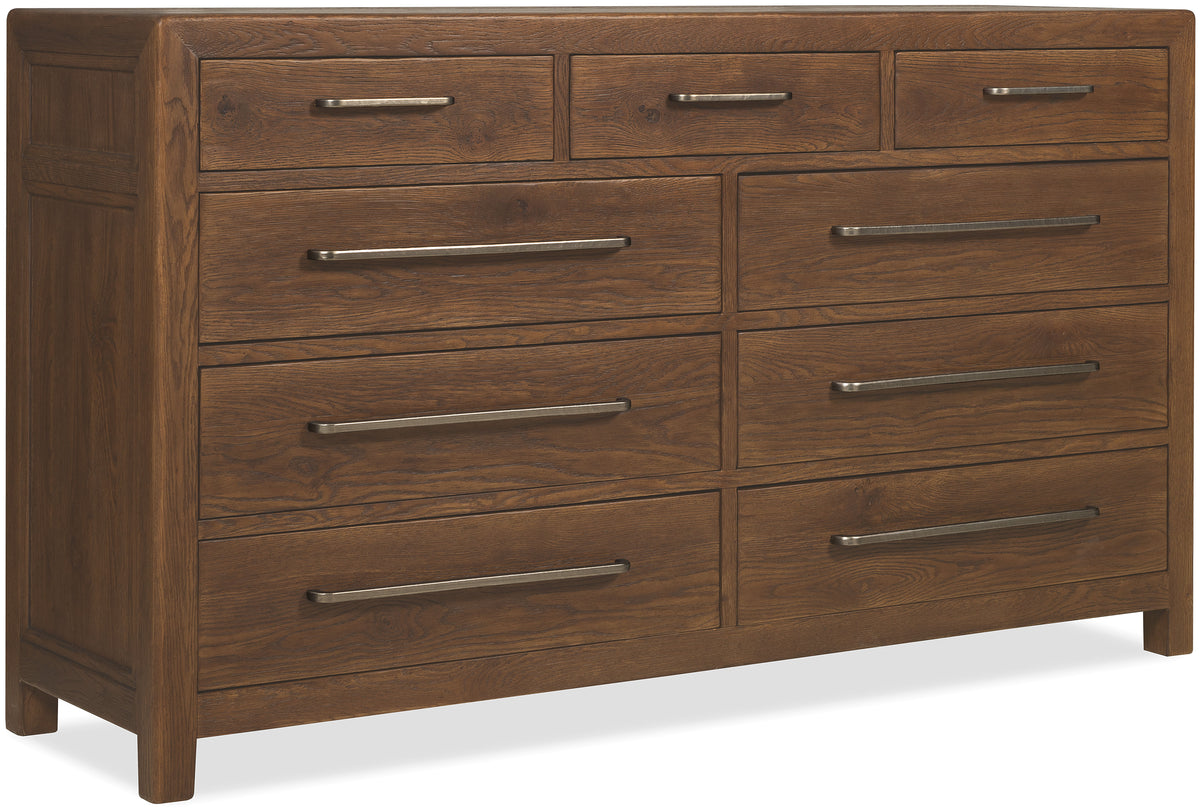 Driftwood Nine-Drawer Dresser Medium Wood - Dark Brown by Hooker Furniture - View 1