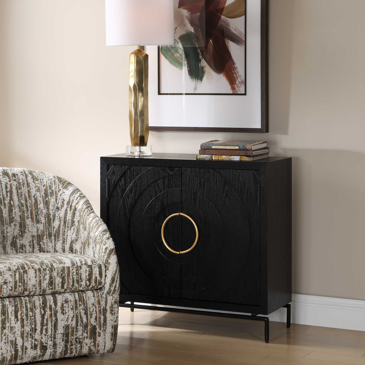 Briseis 2 Door Cabinet - Black by Uttermost - View 3