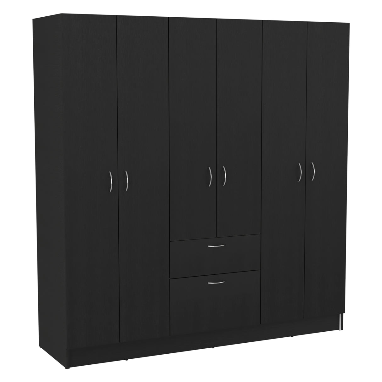 Kibo 6 Doors Armoire, One Drawer, Rod, Seven Interior Shelves, Black Wengue / White -Bedroom - sold by Home Elegance USA