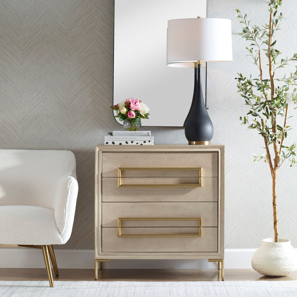 Alessia Light Oak Accent Chest - Gray by Uttermost - View 2