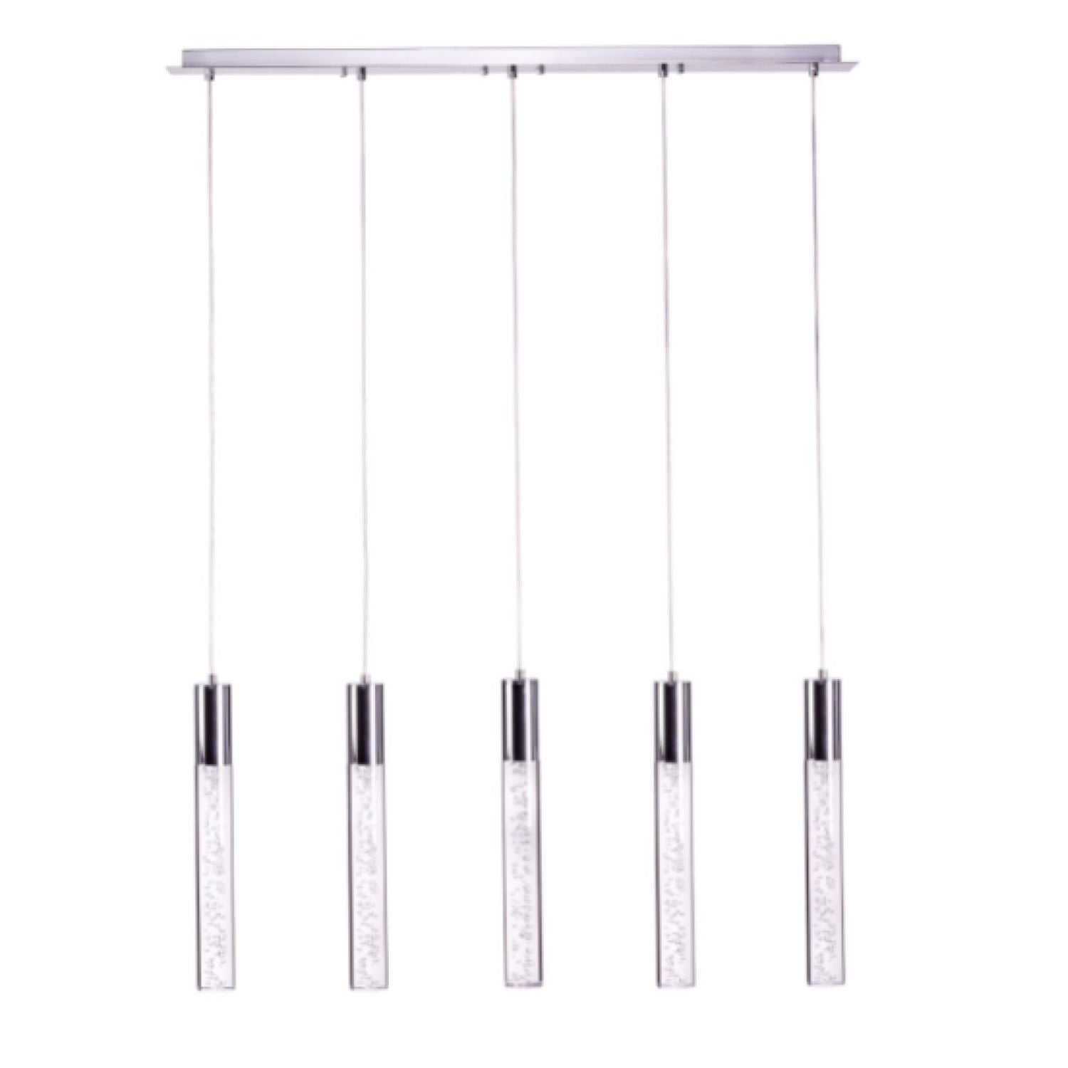 Lámpara de araña cilíndrica de acrílico // 5 luces | Finesse