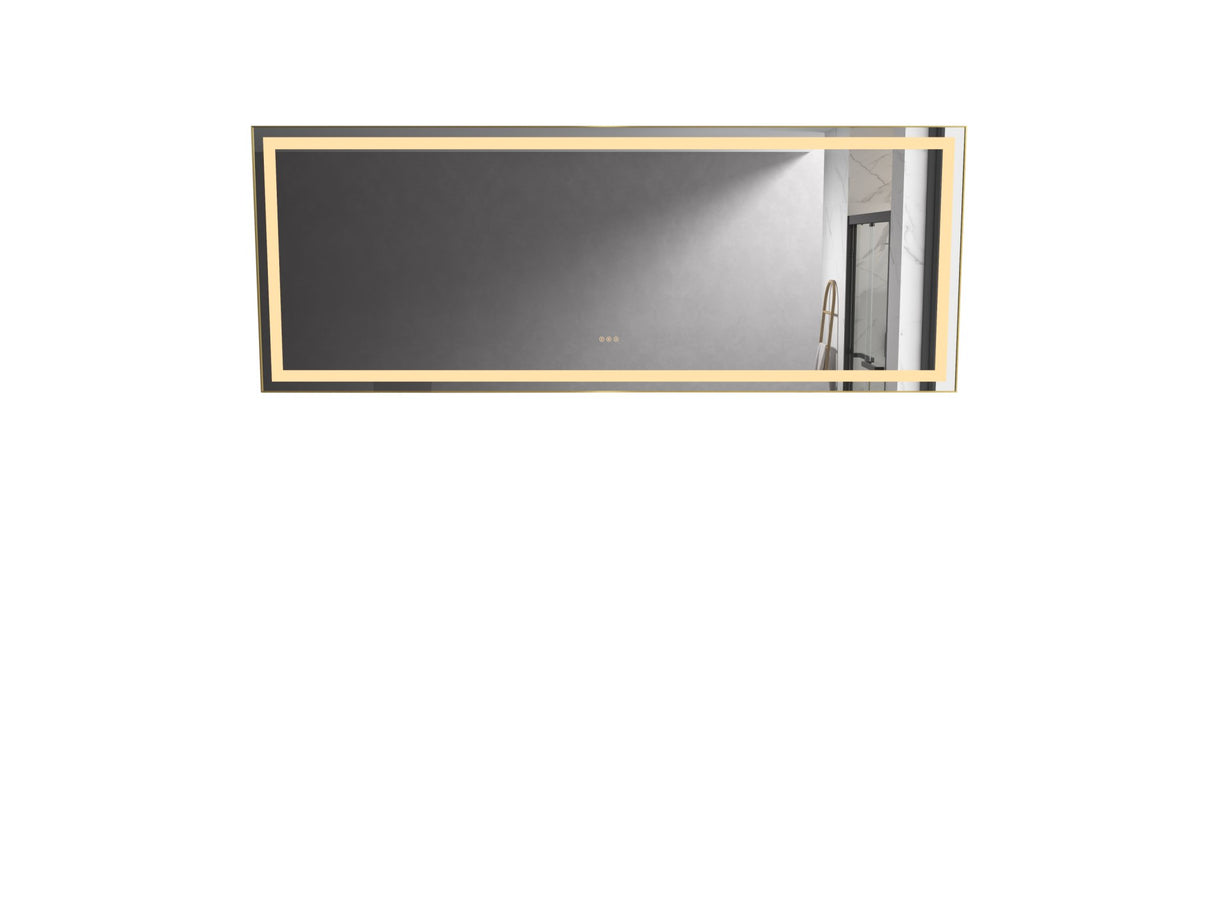 96in. W x36 in. H Frameless LED Single Bathroom Vanity Mirror in Polished Crystal Bathroom Vanity LED Mirror with 3 Color Lights Mirror for Bathroom Wall | Home Elegance USA