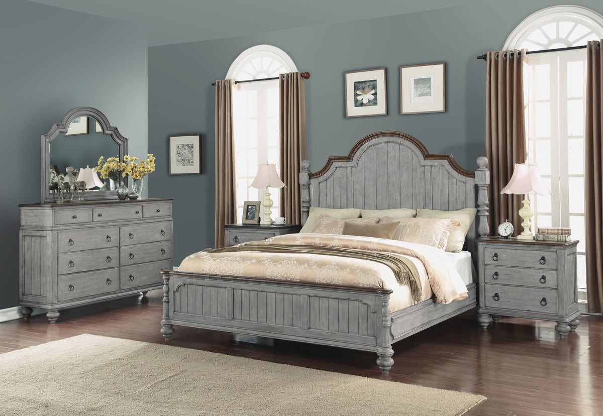 Plymouth King Poster Bed - Gray | Flexsteel