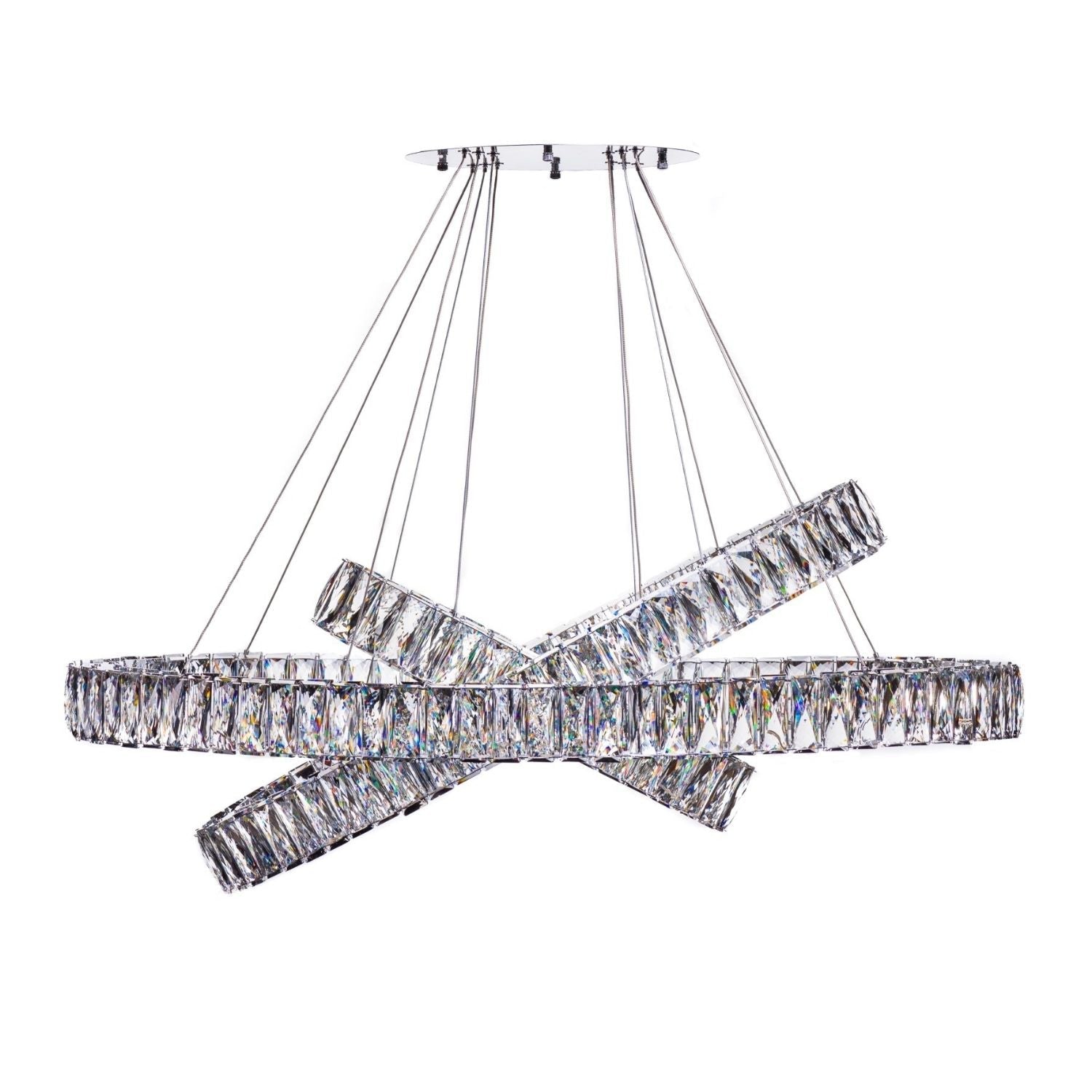 Crystal Elegance LED Chandelier // 3 Ovals  | Finesse - Home Elegance USA