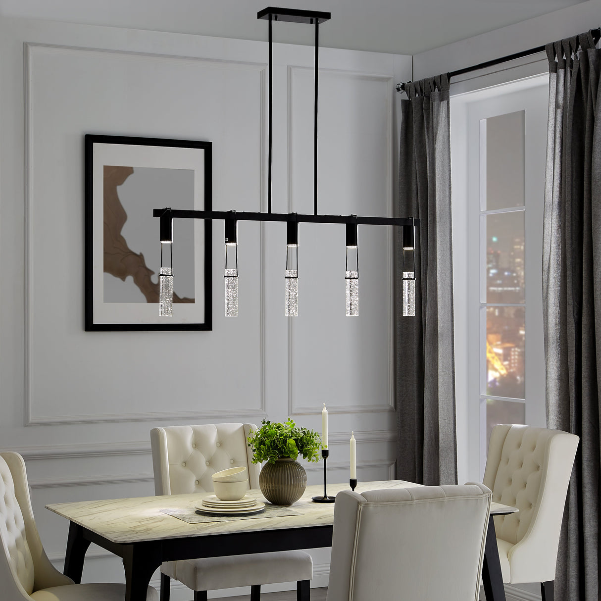 Harmony 5 Light Chandelier // Matte Black | Finesse - Home Elegance USA