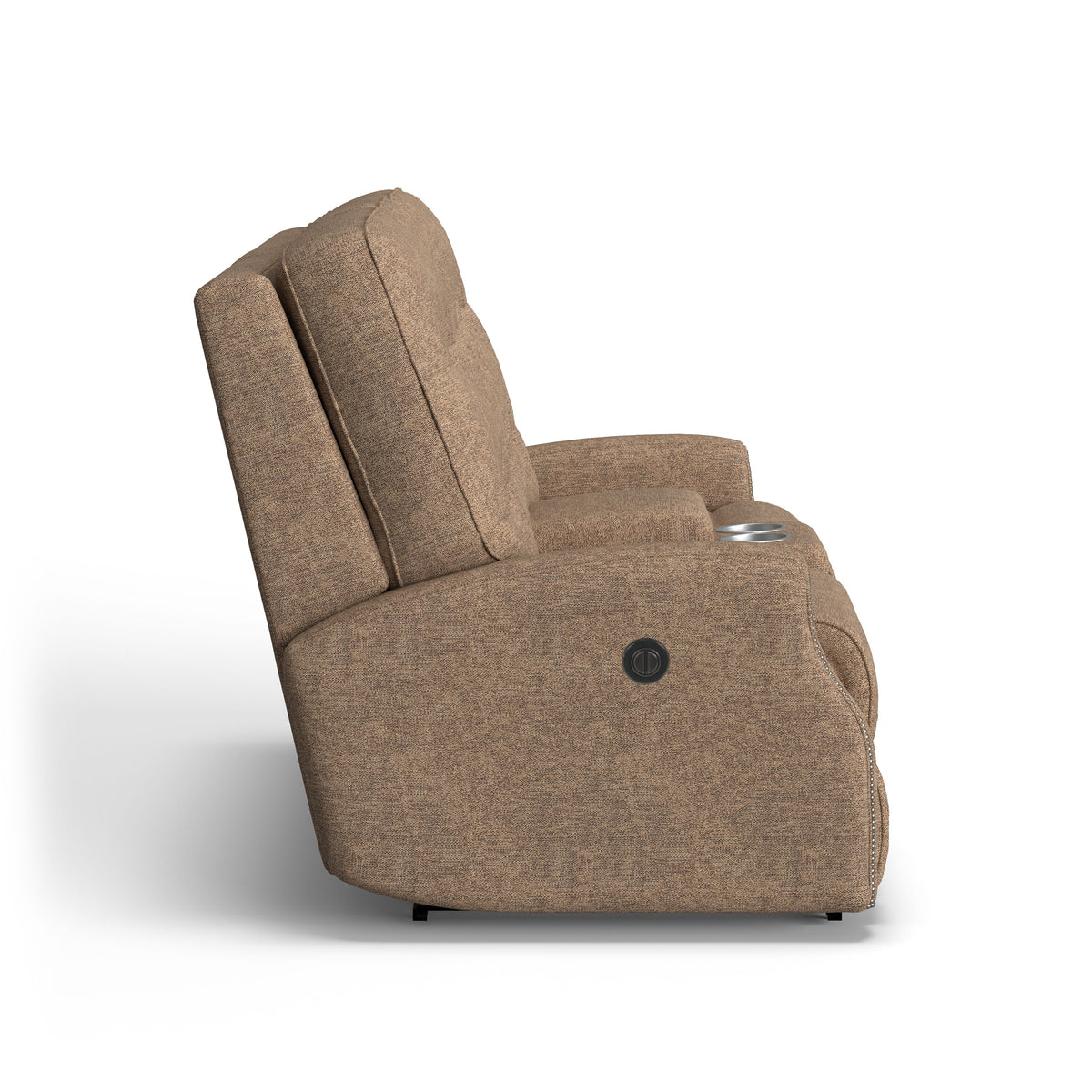 Devon Transitional Fabric Power Reclining Loveseat With Console | Flexsteel
