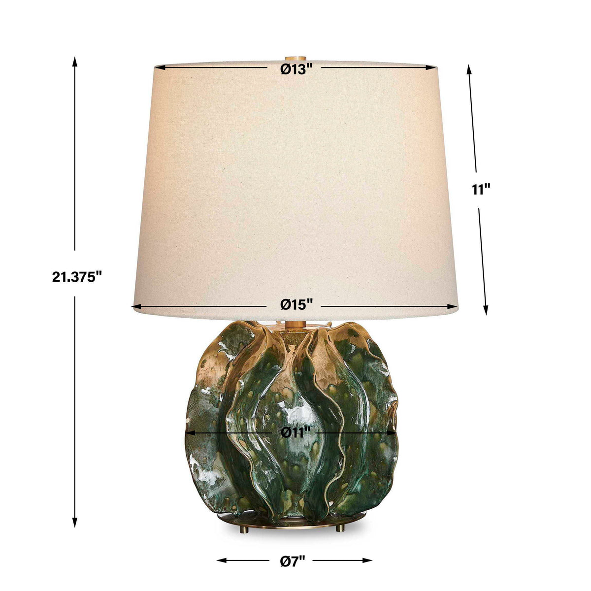 Guinevere Table Lamp Deep Green - Dark Green by Uttermost - View 6