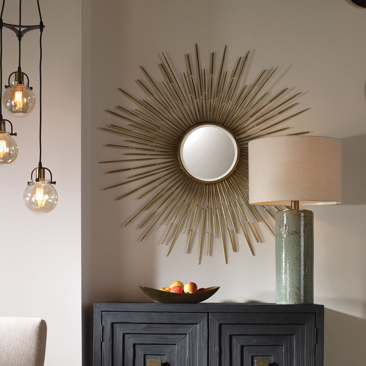 Golden Rays Starburst Mirror by Uttermost - View 2