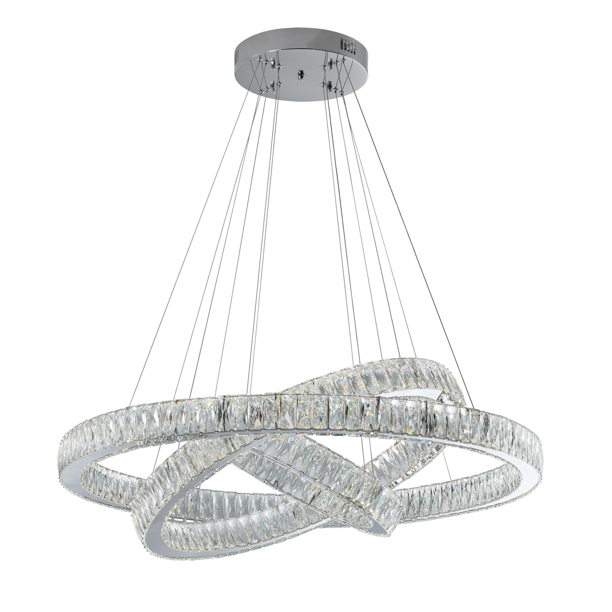 Crystal Elegance Three Ring Chandelier  | Finesse -  Home Elegance USA