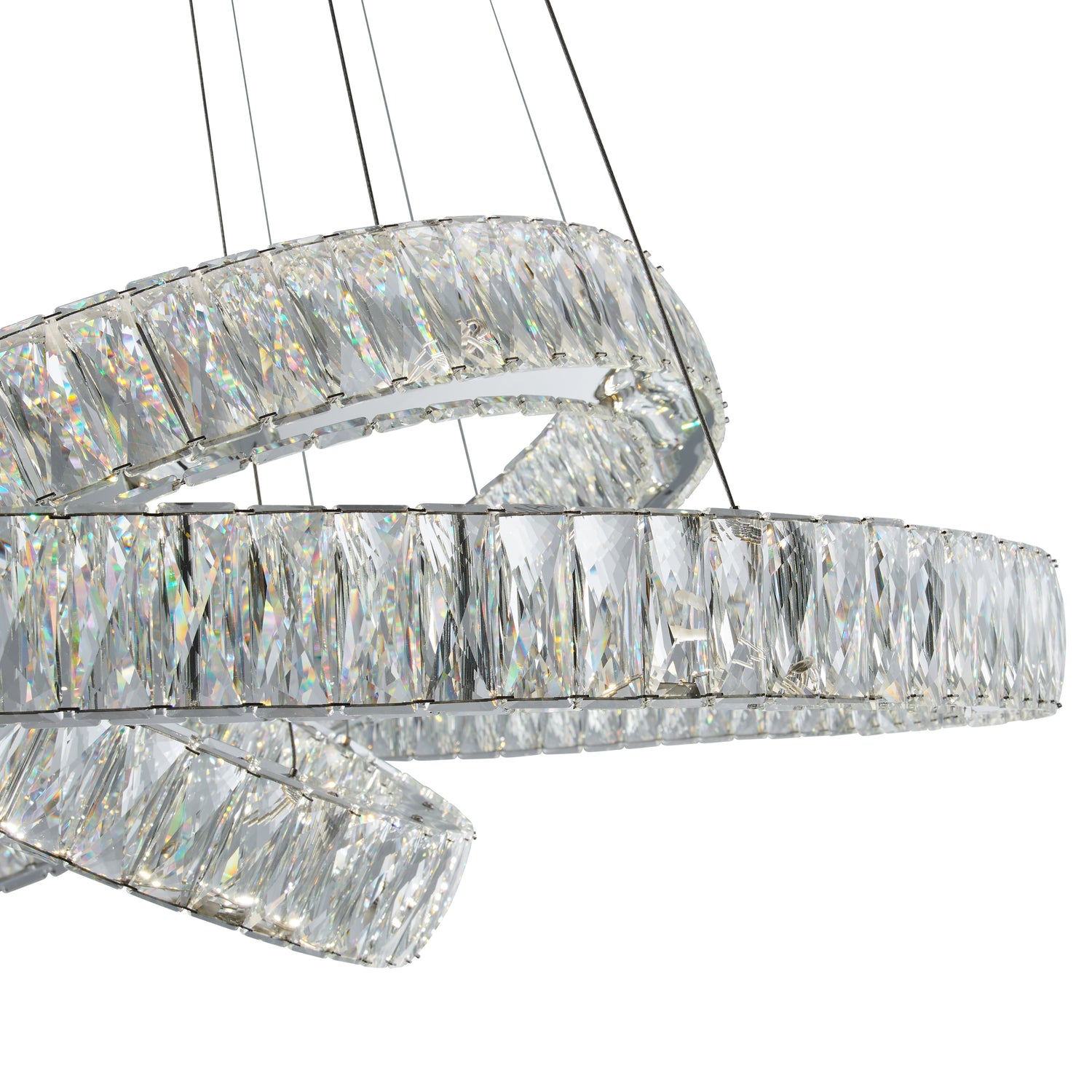 Crystal Elegance Three Ring Chandelier  | Finesse -  Home Elegance USA