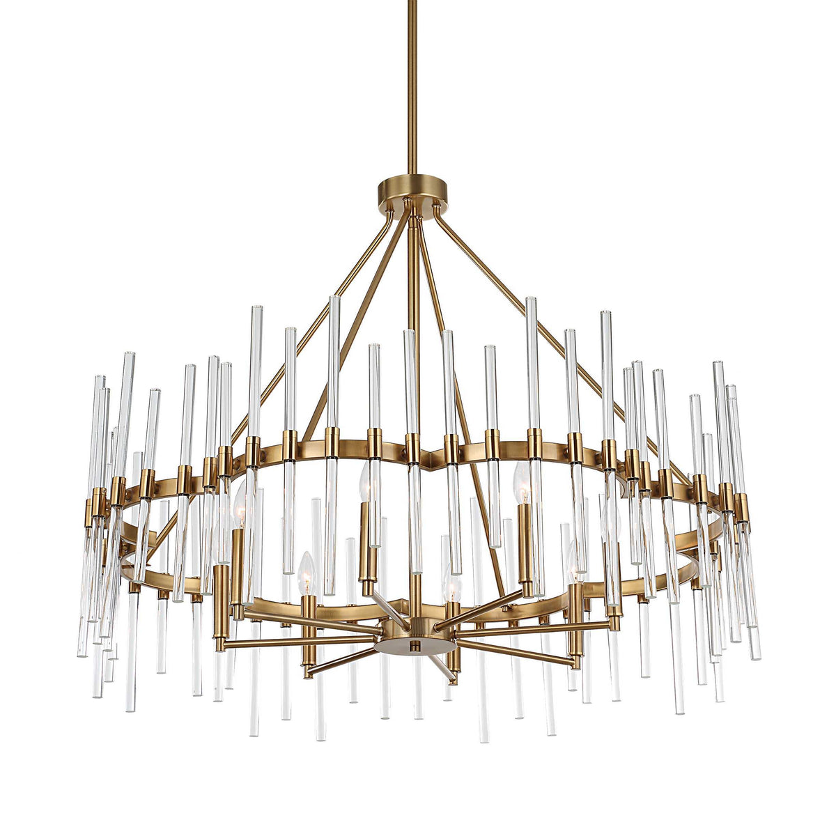 Crystal Stick 8 Light Chandelier Brass - Bronze by Uttermost - View 7