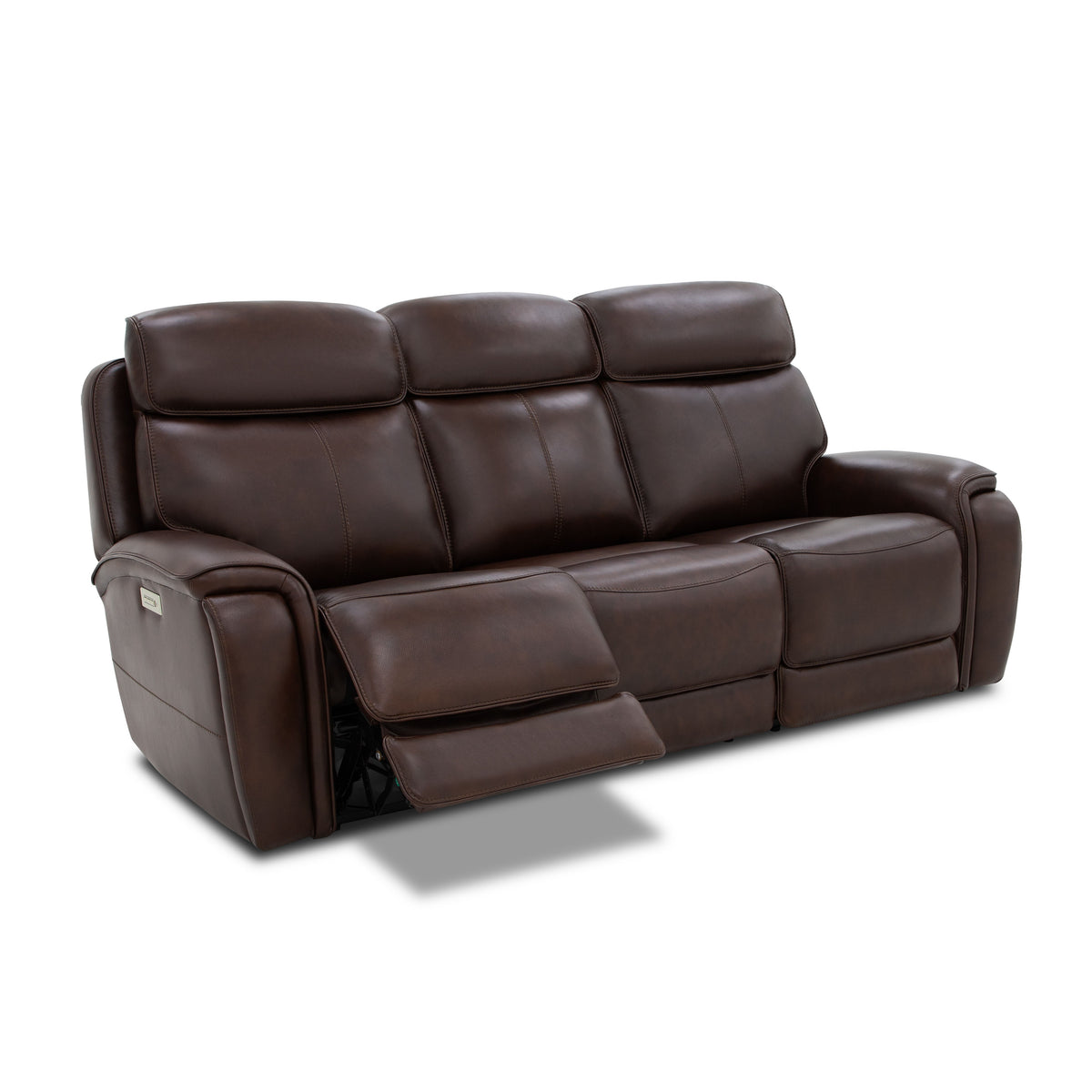 Walker Power Reclining Sofa With Console, Power Headrest & Lumbar - Dark Brown | Flexsteel