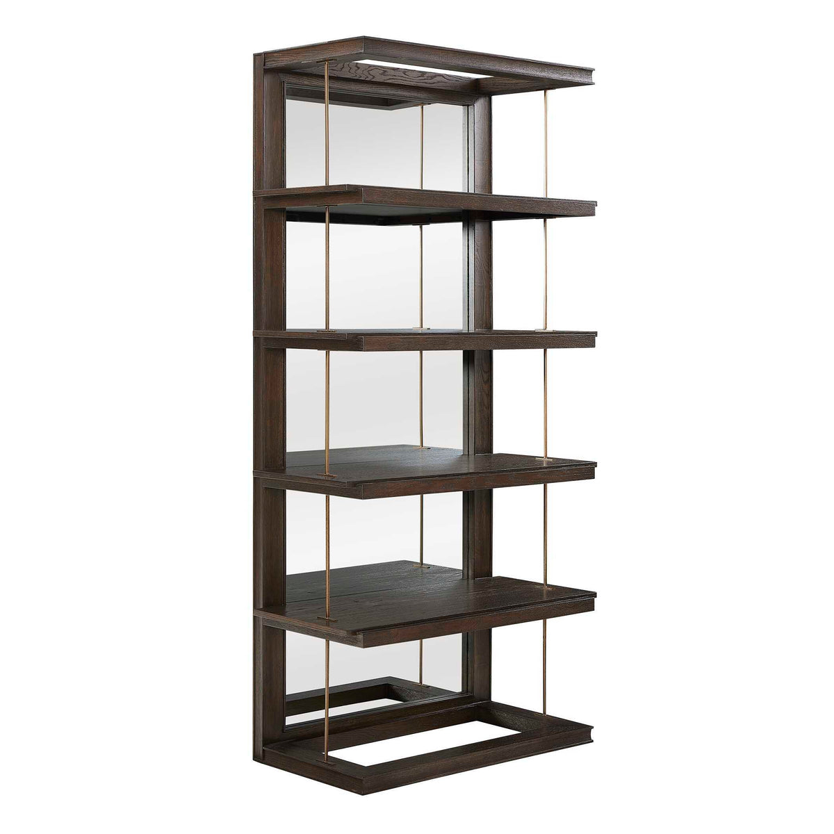 Kai Etagere Dark Walnut - Dark Brown by Uttermost - View 3