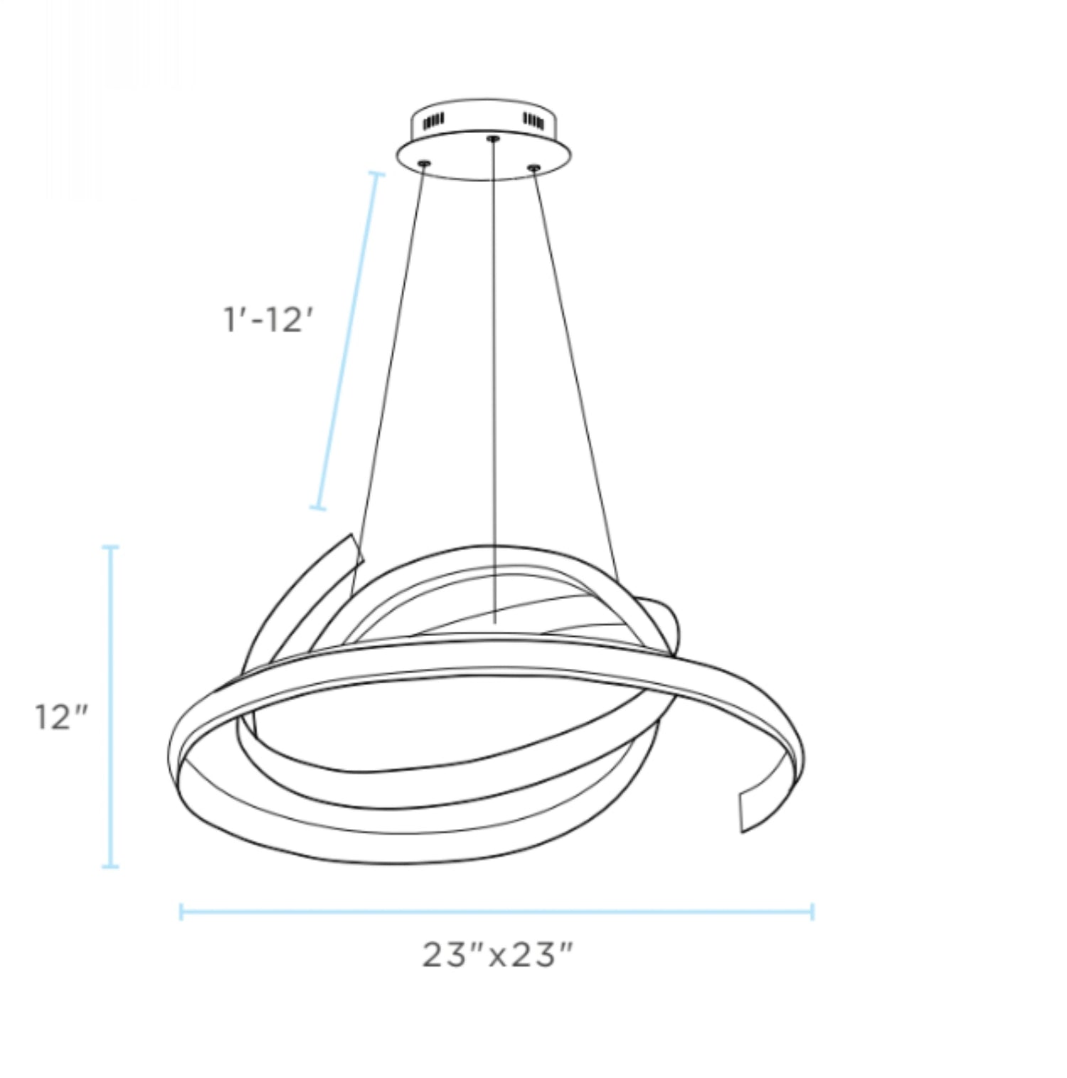 Lámpara de araña LED ajustable Oslo // Dorada | Finesse