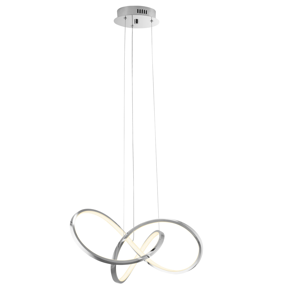 Lámpara de araña LED regulable con nudos // Cromo | Finesse