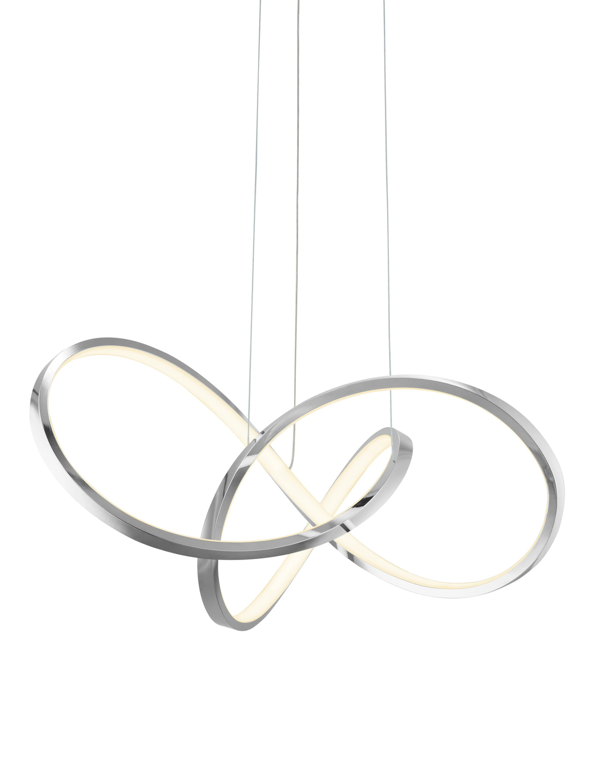 Lámpara de araña LED regulable con nudos // Cromo | Finesse