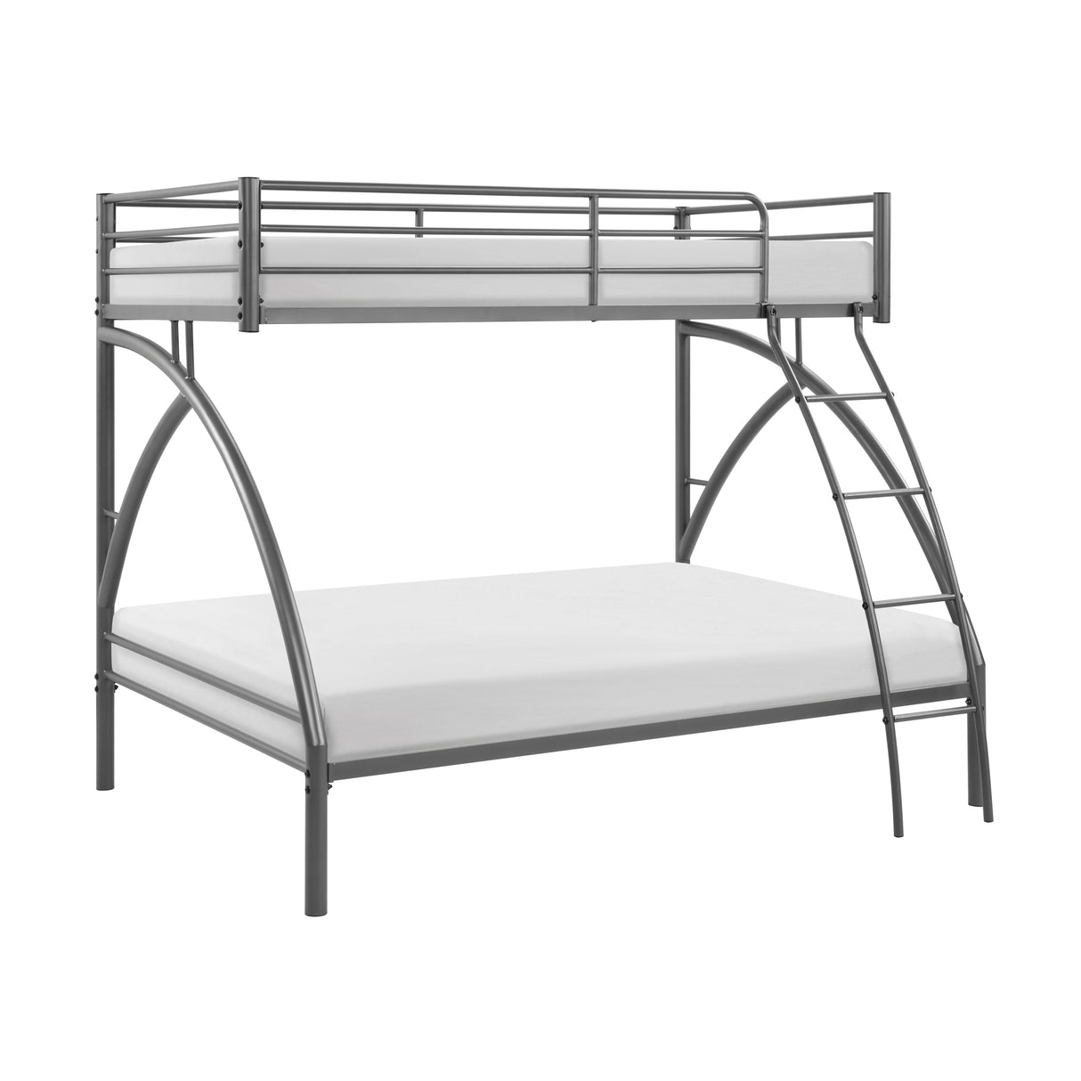 Gray Metal Frame Twin/Full Bunk Bed, Youth Bed, Youth Bedroom Furniture, Easy Assembly - sold by Home Elegance USA