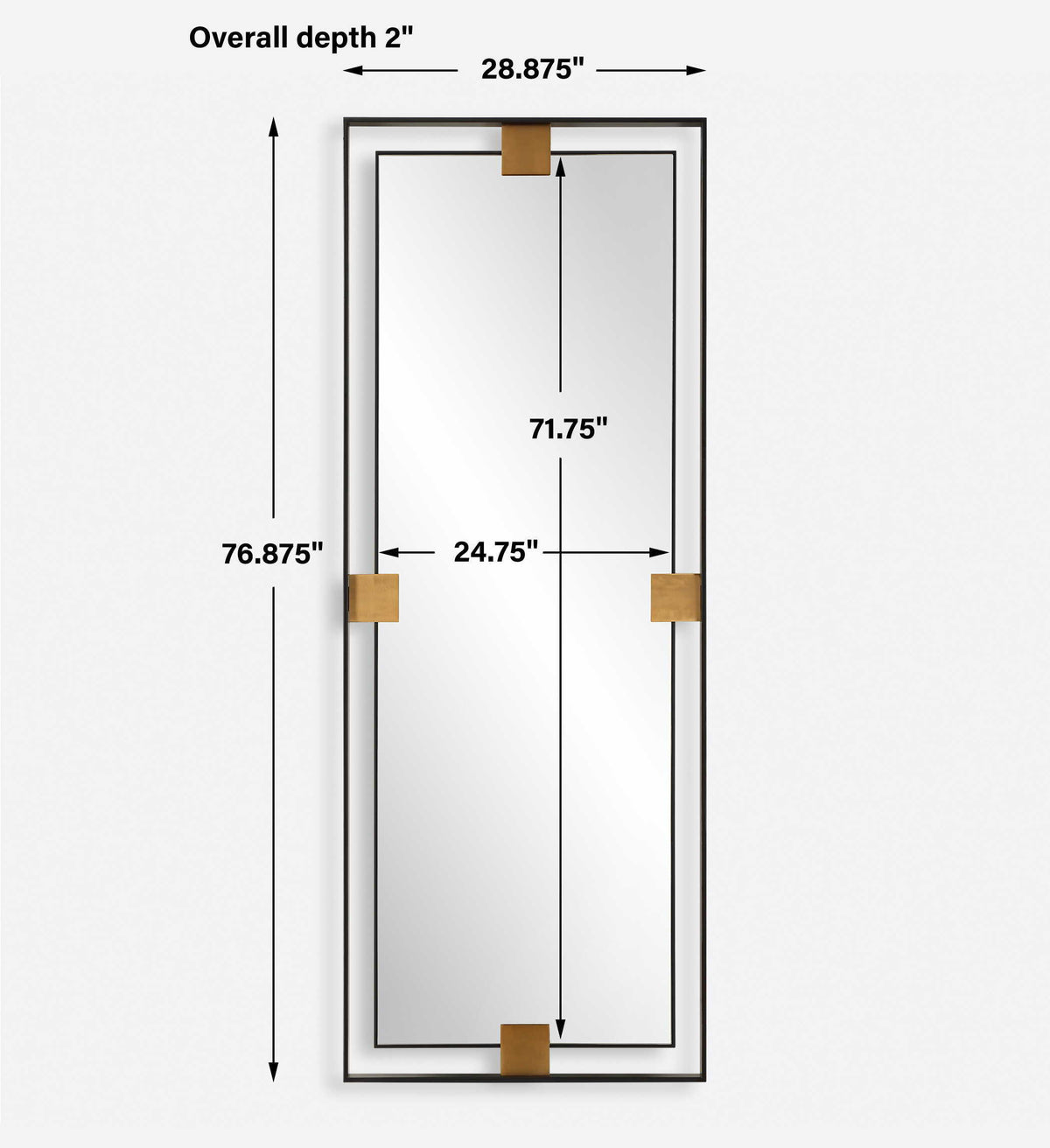 Cornerstone Oversized Mirror - Black by Uttermost - View 7