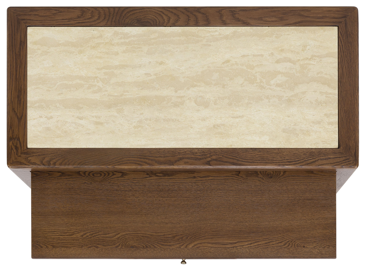 Driftwood One-Drawer Nightstand with Stone Worn Saddle - Dark Brown by Hooker Furniture - View 4