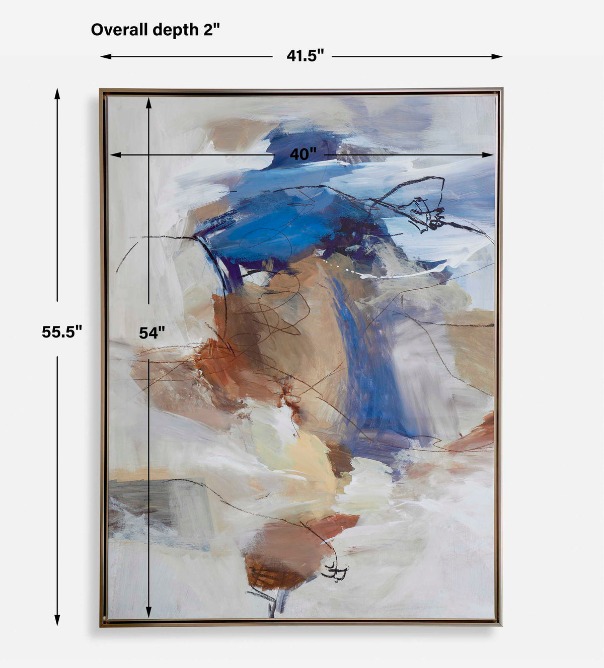 Subtle Nuances Framed Abstract Art - Blue by Uttermost - View 7