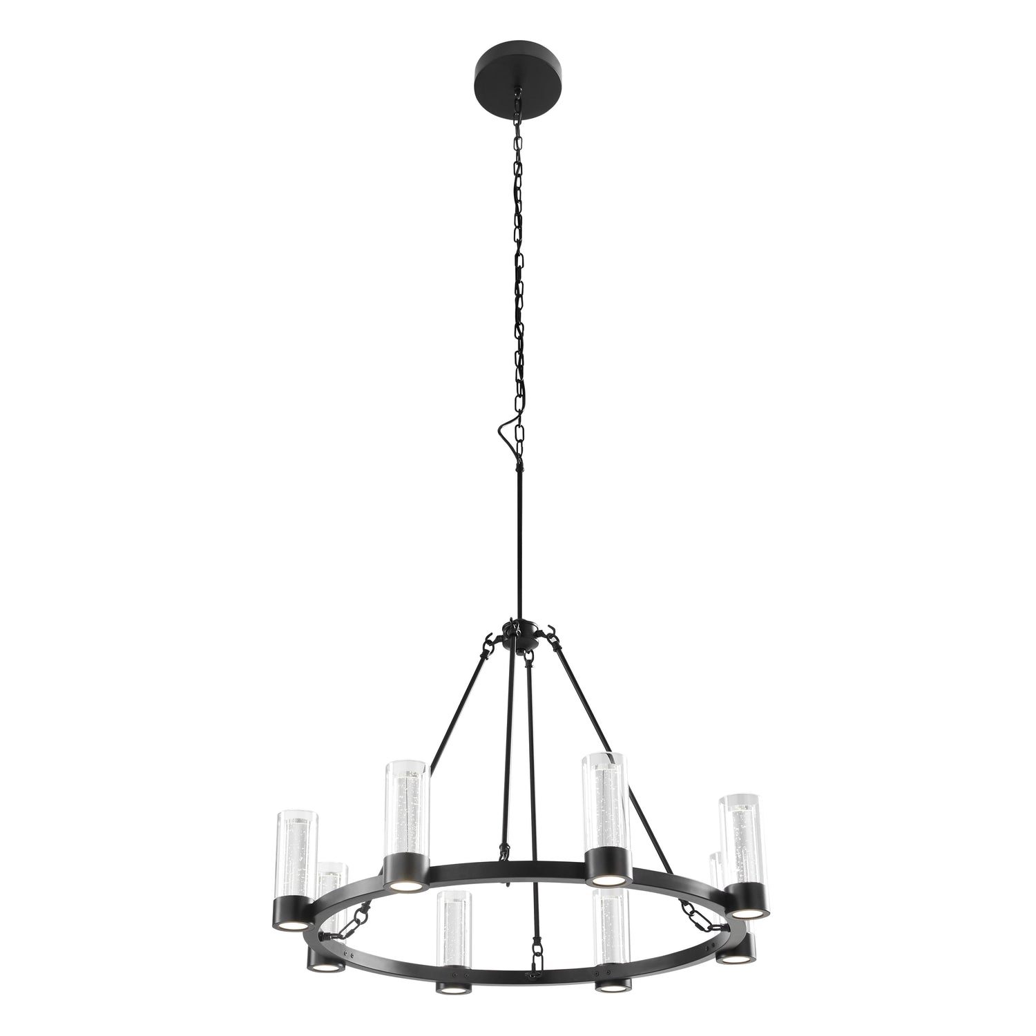 Victory 8 Light Chandelier //  Matte Black  | Finesse -  Home Elegance USA