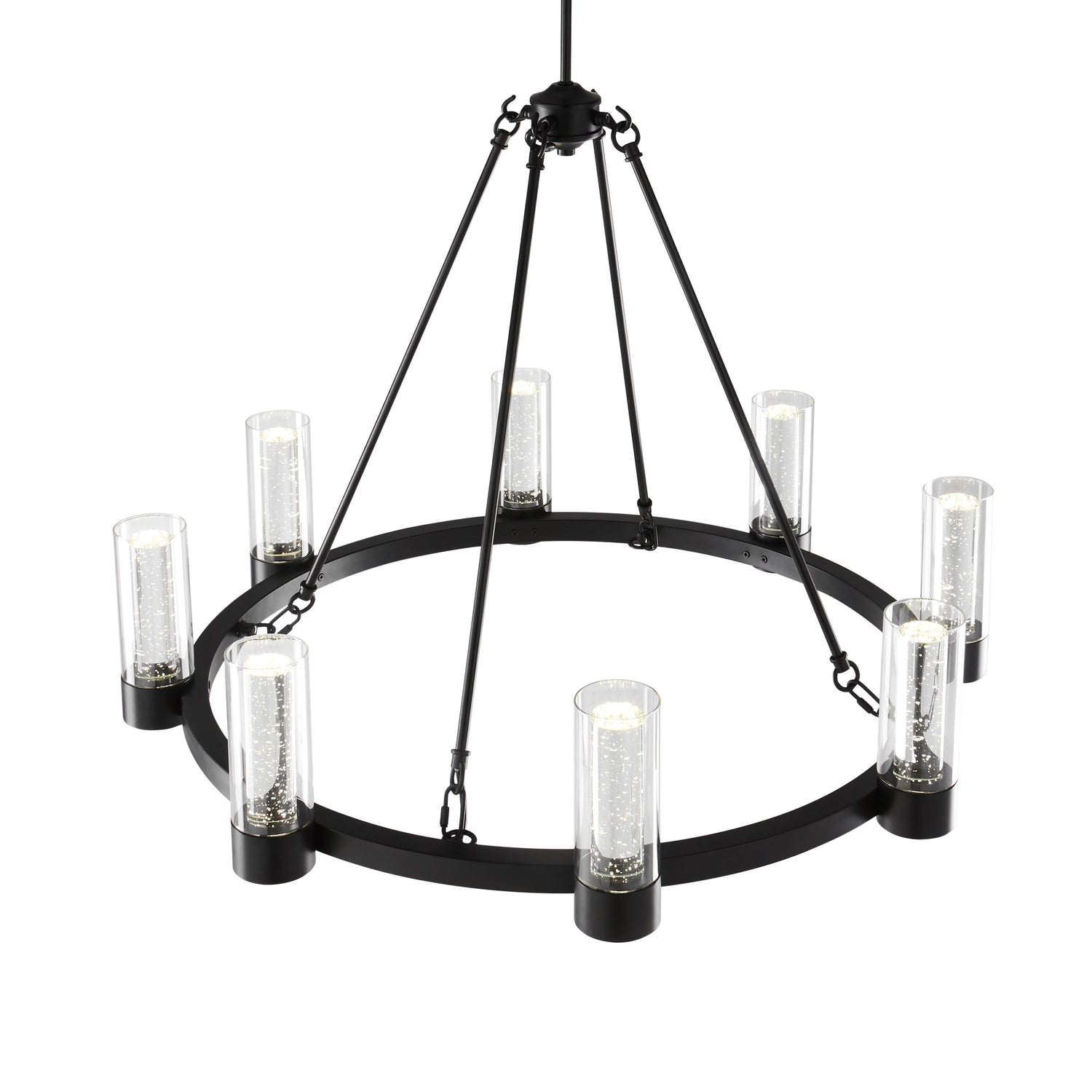 Victory 8 Light Chandelier //  Matte Black  | Finesse -  Home Elegance USA