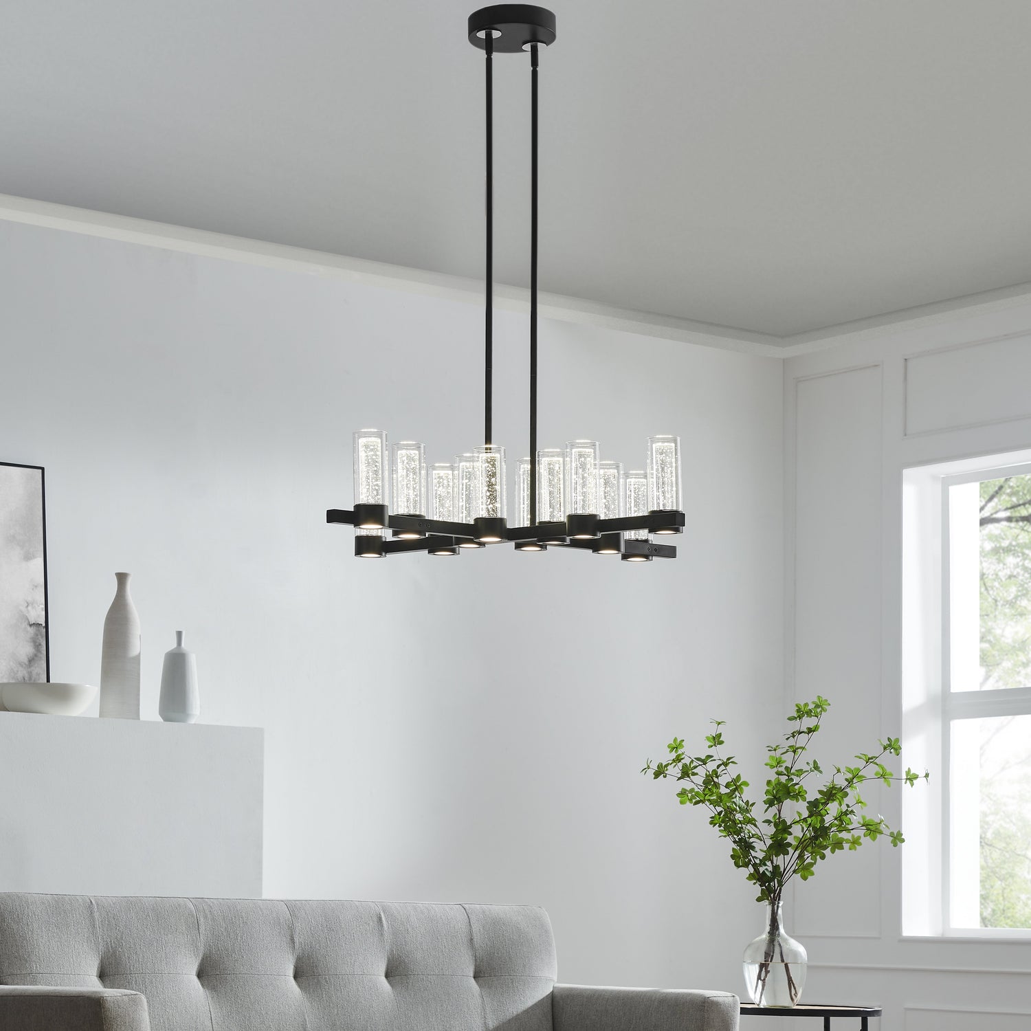 Victory 12 Light Chandelier //  Matte Black  | Finesse -  Home Elegance USA