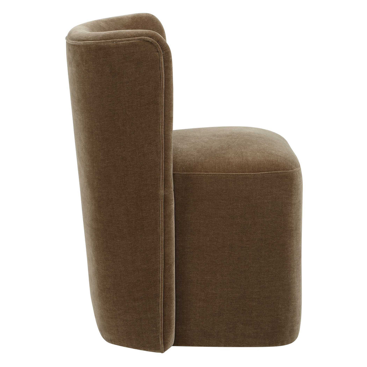 Outlook Modern Velvet Dining Chair - Dark Brown by Uttermost - View 5