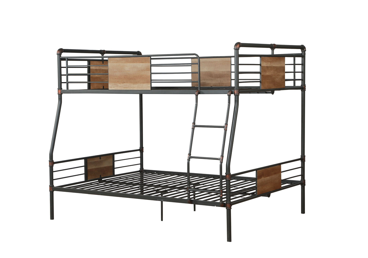 Brantley Sandy Black & Dark Bronze Hand-Brushed Finish Full XL/Queen Bunk Bed - sold by Home Elegance USA