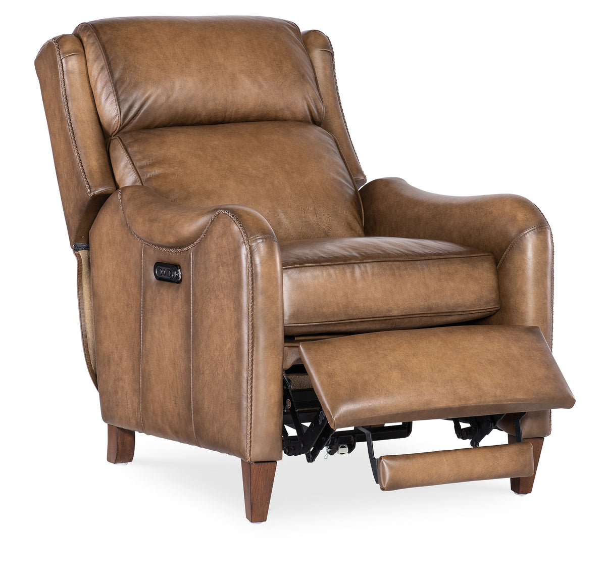 Carrington Power Recliner With Power Headrest - Light Brown by Hooker Furniture - View 6