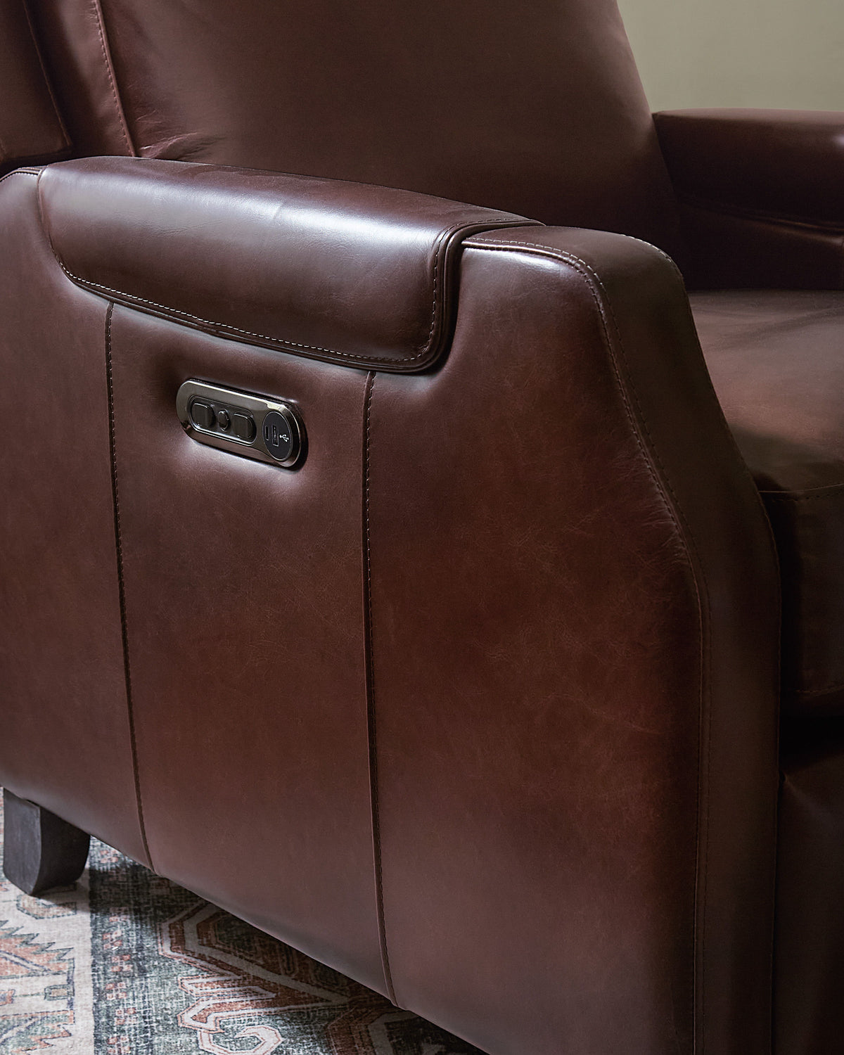 Nelson Power Recliner With Power Headrest - Dark Brown by Hooker Furniture - View 2