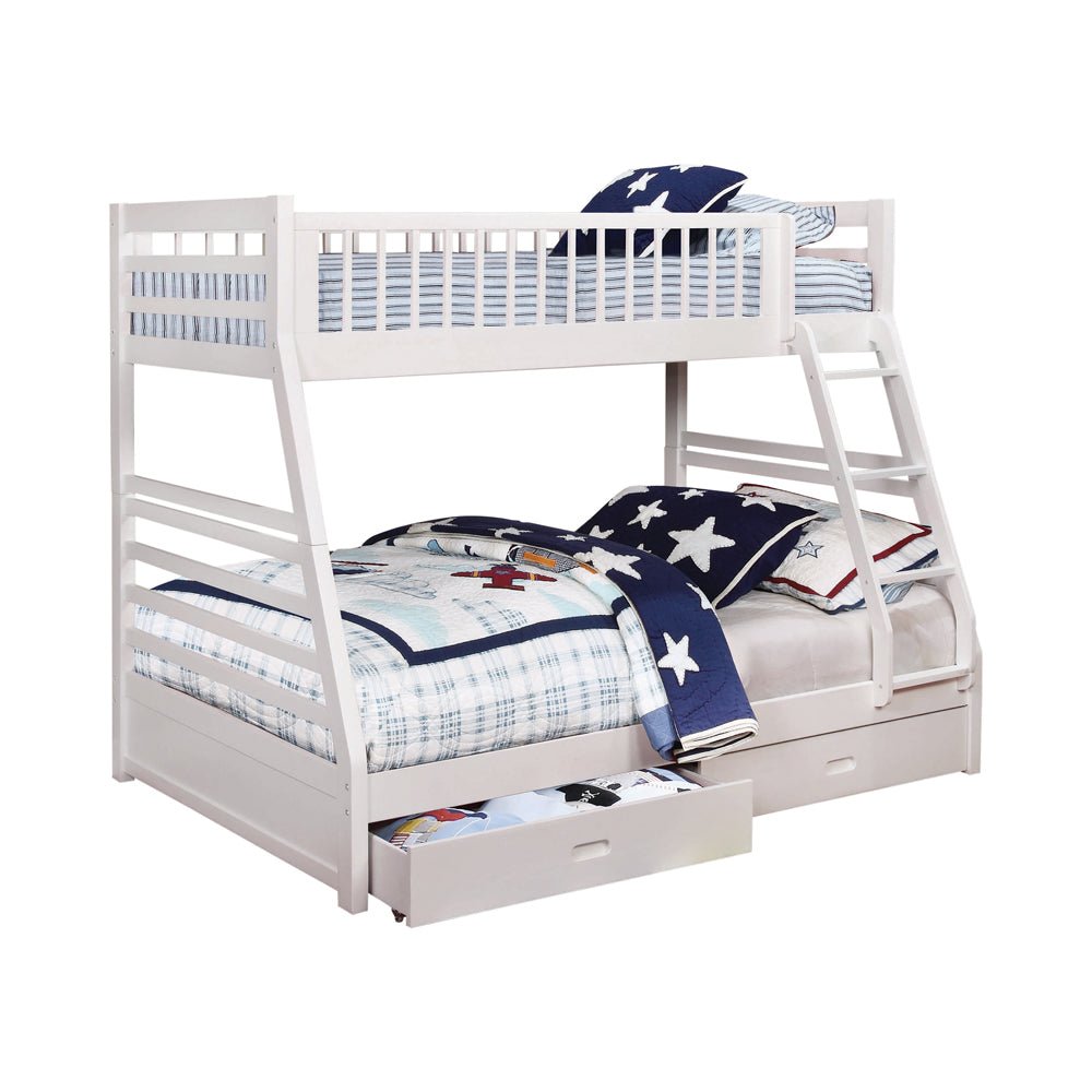 Ashton Twin Over Full 2 - drawer Bunk Bed White | Coaster | Home Elegance USA
