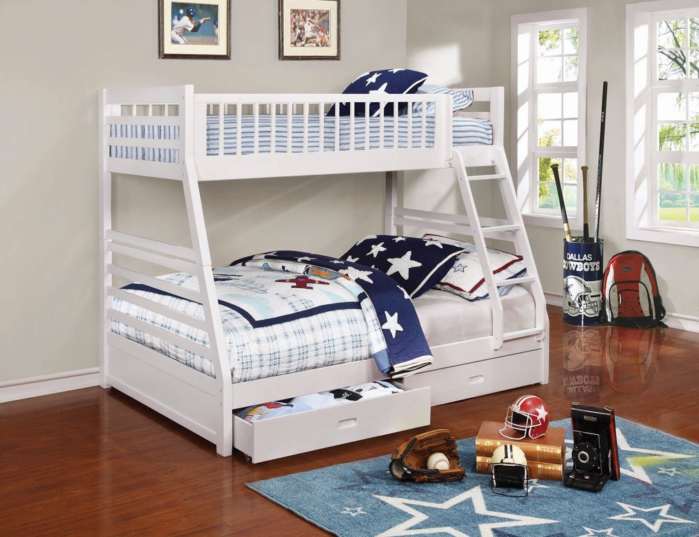 Ashton Twin Over Full 2 - drawer Bunk Bed White | Coaster | Home Elegance USA