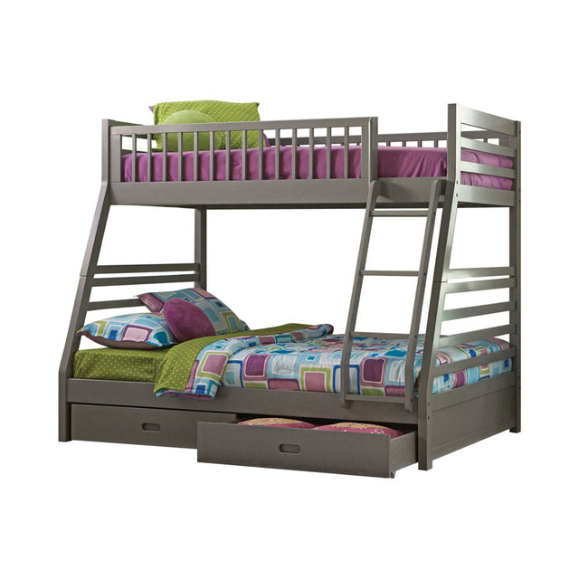 Ashton Twin Over Full Bunk 2 - drawer Bed Grey | Coaster | Home Elegance USA