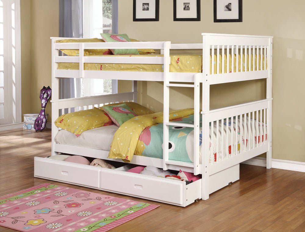 Full / Full Bunk Bed - Chapman Full Over Full Bunk Bed White