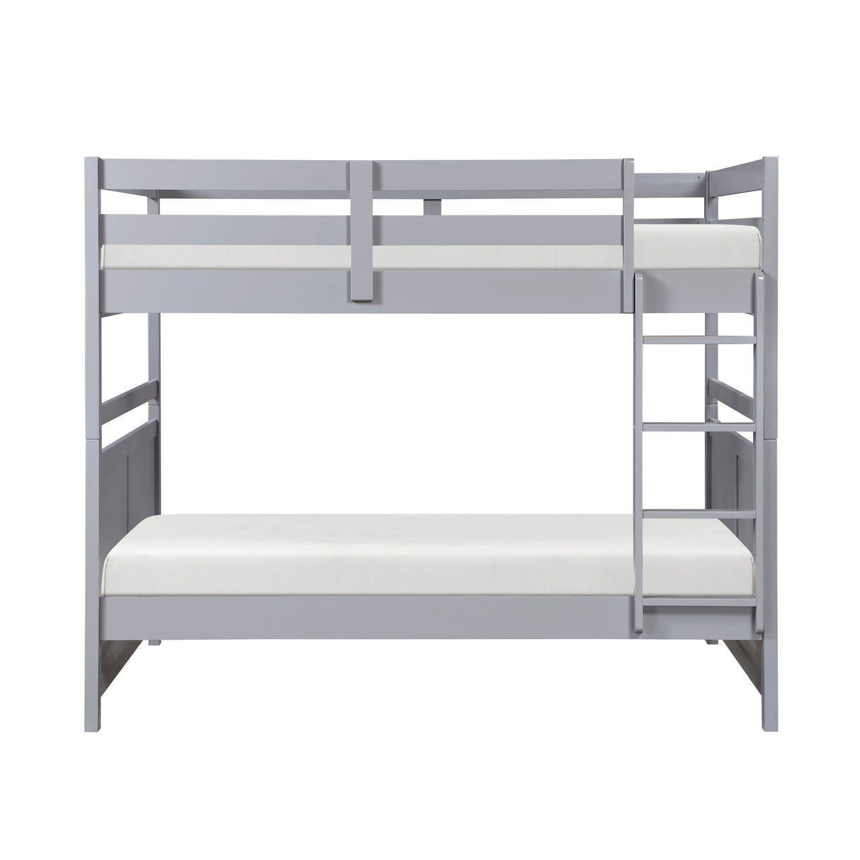Bunk Bed Full Over Full Gray Finish Sturdy Wood Frame Guard Rails Youth Bedroom Furniture 1pc - sold by Home Elegance USA