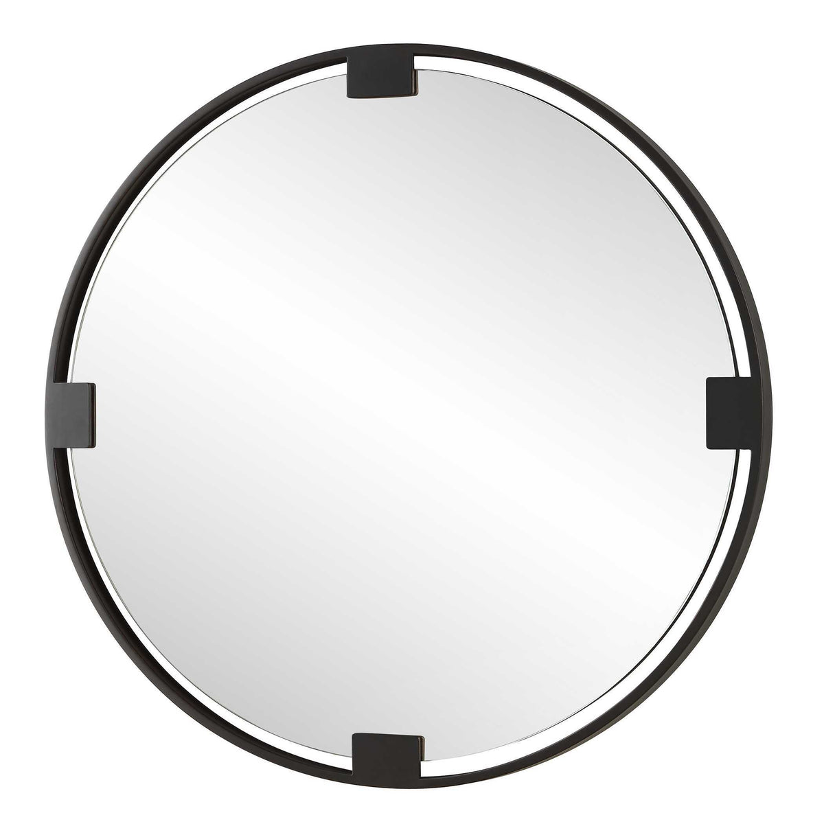 Cornelia Black Round Mirror by Uttermost - View 4