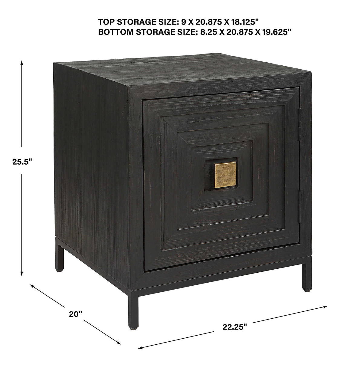Aiken Geometric Cabinet / End Table - Black by Uttermost - View 9