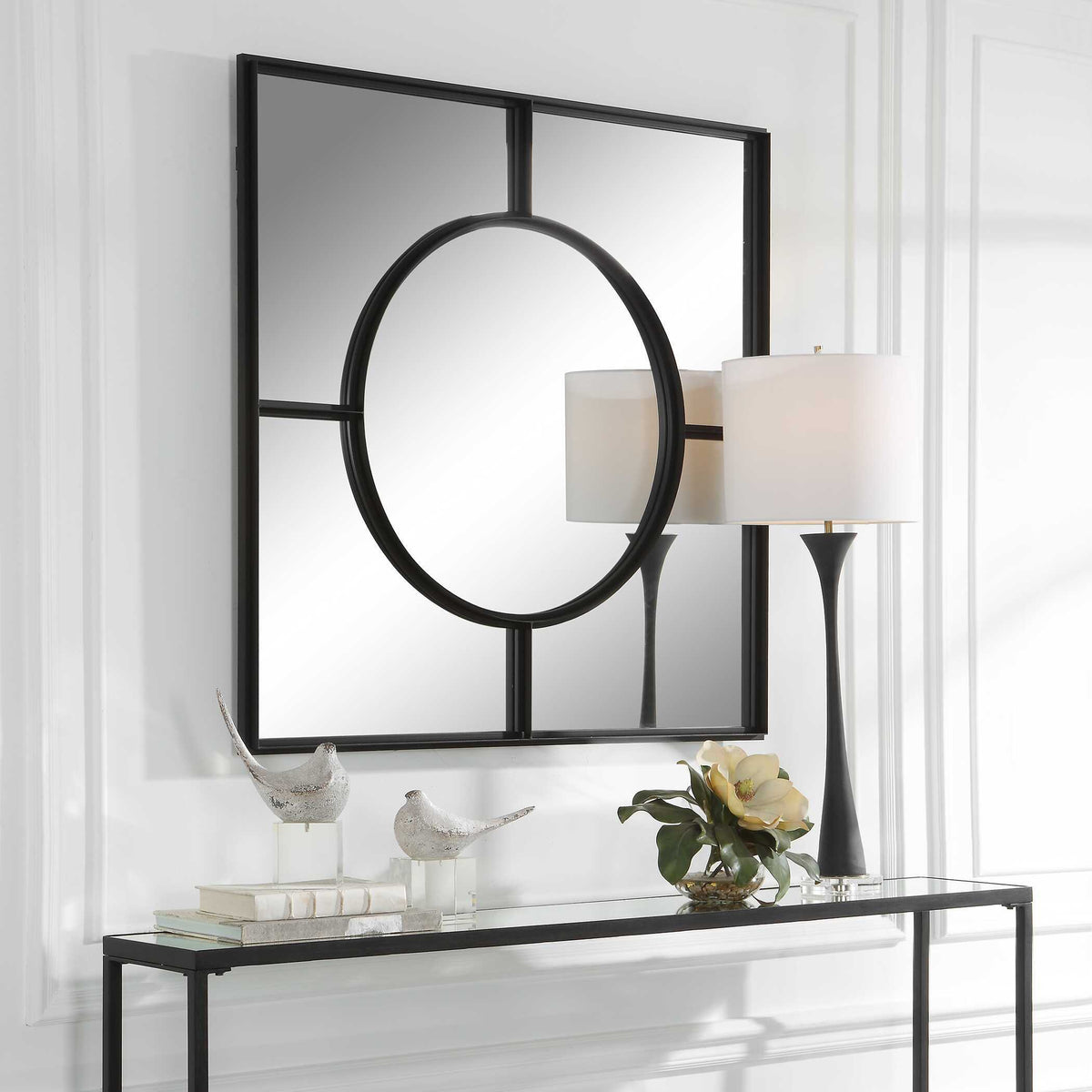Spurgeon Square Window Mirror - Black by Uttermost - View 3