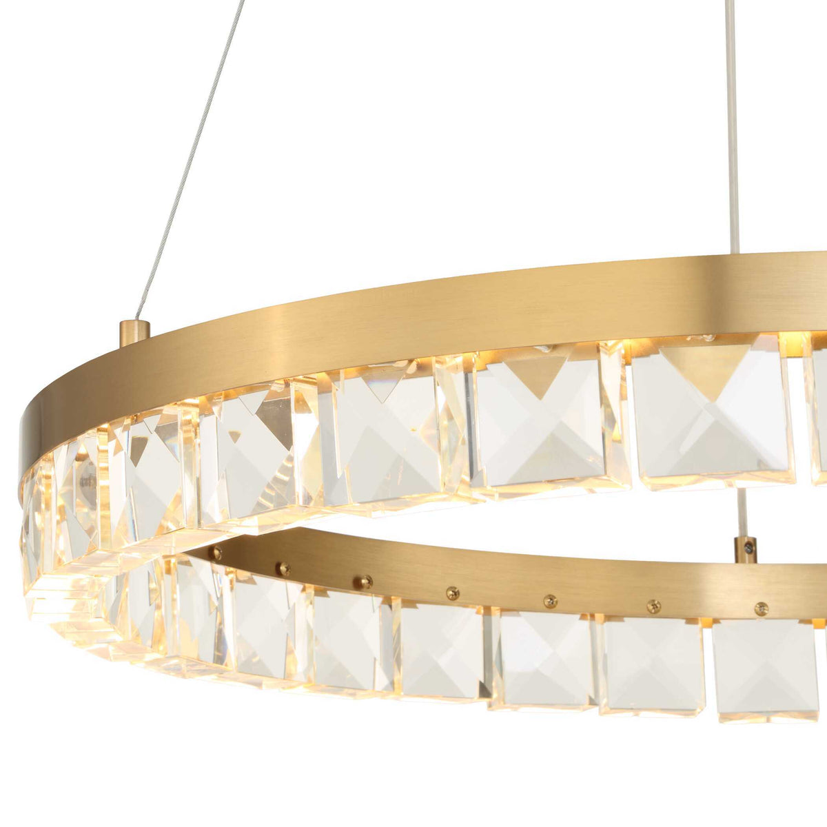 Segovia Round Crystal LED Chandelier - Gold by Uttermost - View 10