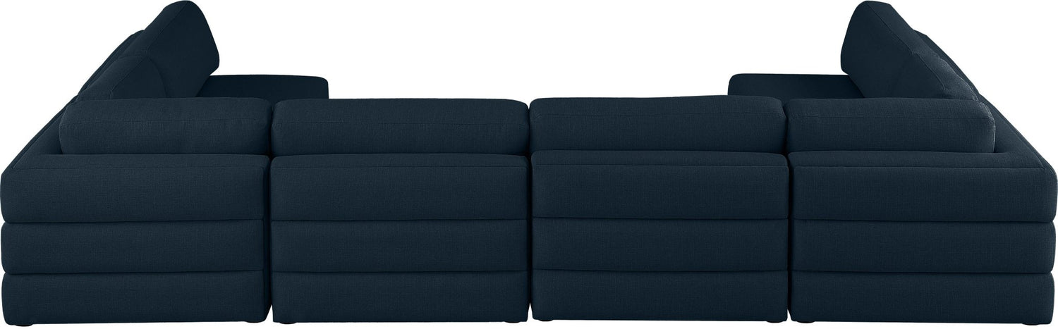 Beckham - Modular Sectional 6 Piece - Navy - Fabric | Home Elegance USA