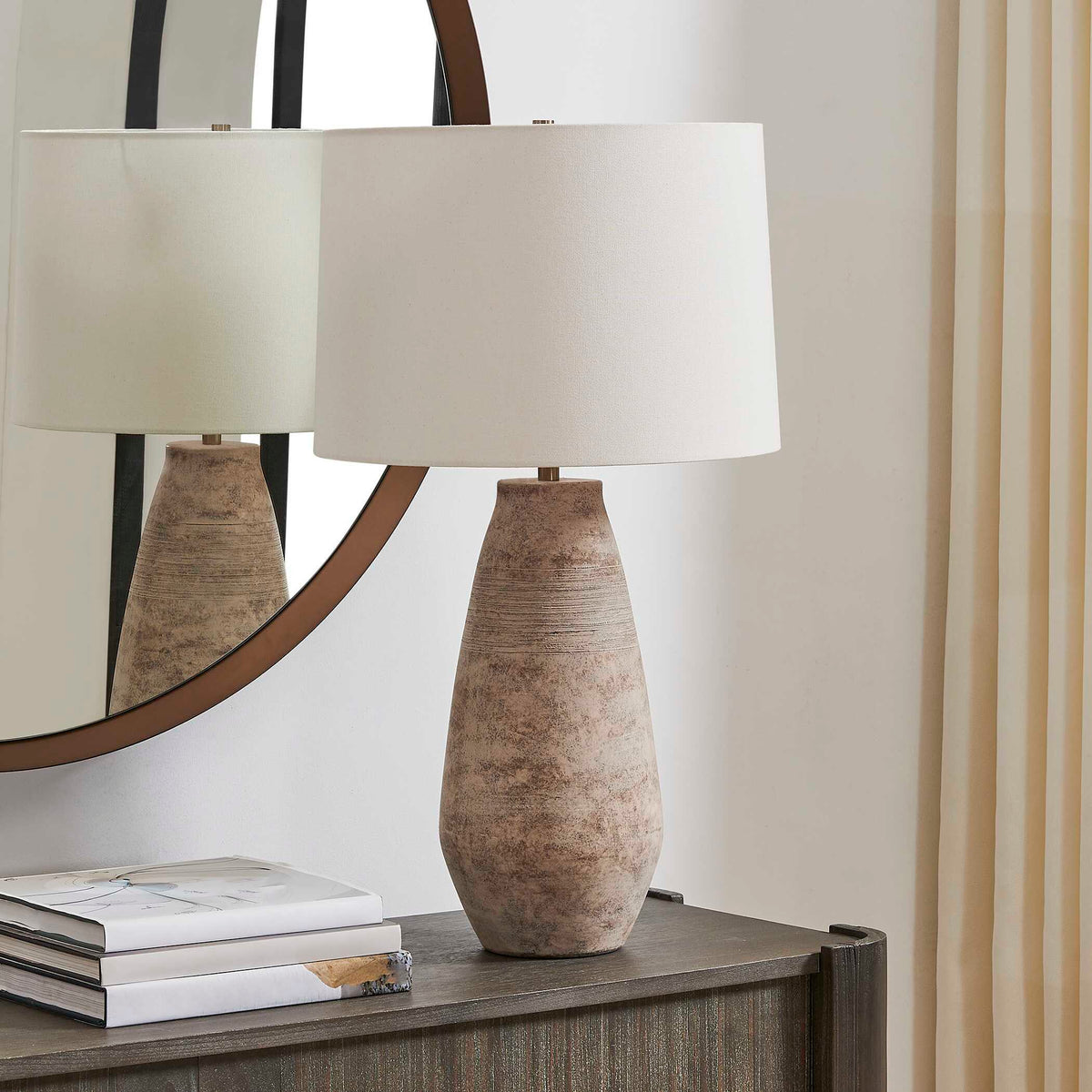 Dunford Aged Table Lamp Brown / Gray - Light Brown by Uttermost - View 3