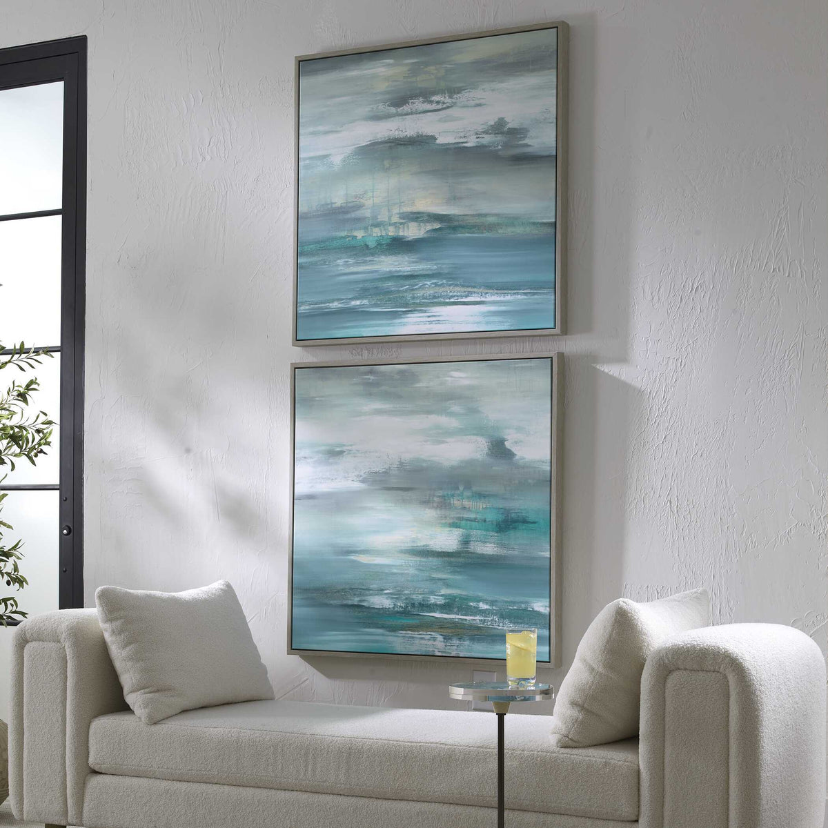 Tranquil State Of Mind Framed Canvases (Set of 2) - Blue by Uttermost - View 3