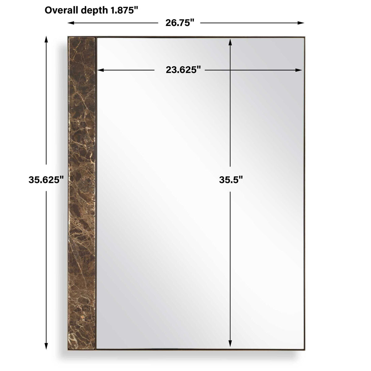 Hanover Marble Mirror Bronze / Brown / Gold - Dark Brown by Uttermost - View 7