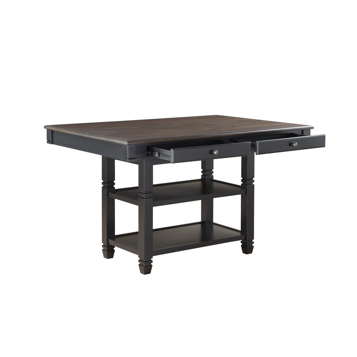 Baywater 7 Piece Counter Height Table Set In Natural And Black 5705Bk-36-7Set | Homelegance - Home Elegance USA