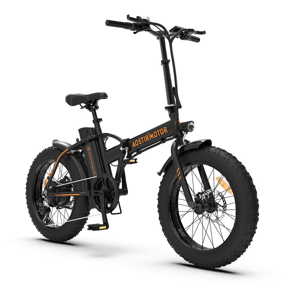 AOSTIRMOTOR Folding Electric Bike Ebike Bicycle 500W Motor 20" Fat Tire With 36V/13Ah Li - Battery Beach Snow Bicycle A20 | Home Elegance USA