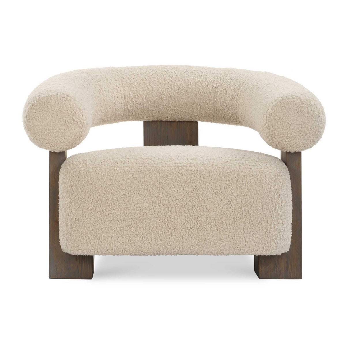 Lennox Shearling Accent Chair Beige / Brown - Beige / Dark Brown by Uttermost - View 1